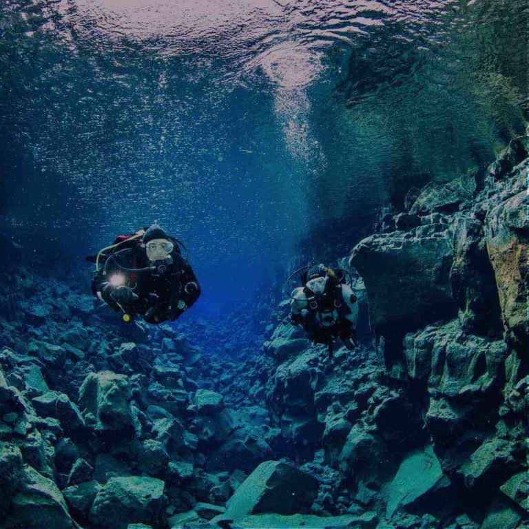 Scuba diver over a Caribbean reef